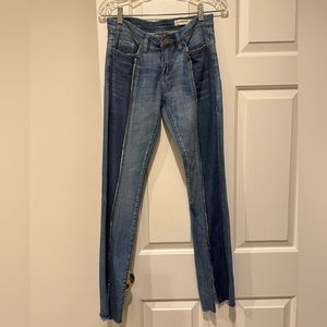 Blank NYC Two Tone Denim Pants with Split
